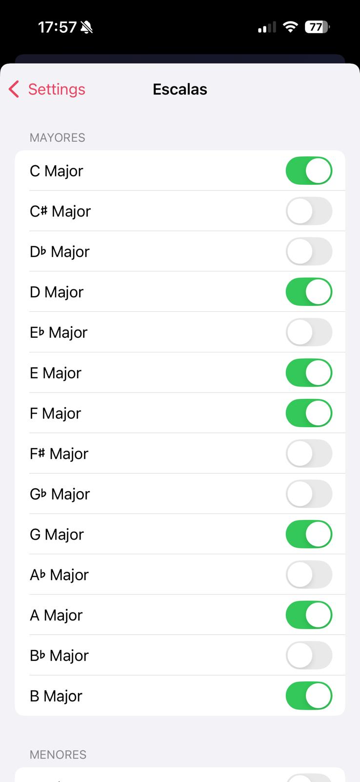 Scale selection in Inkey